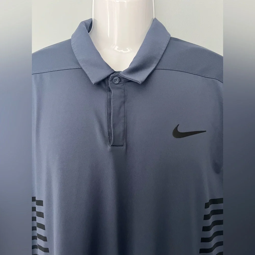 Nike Blue and Black Polo Shirt Dynamic Design